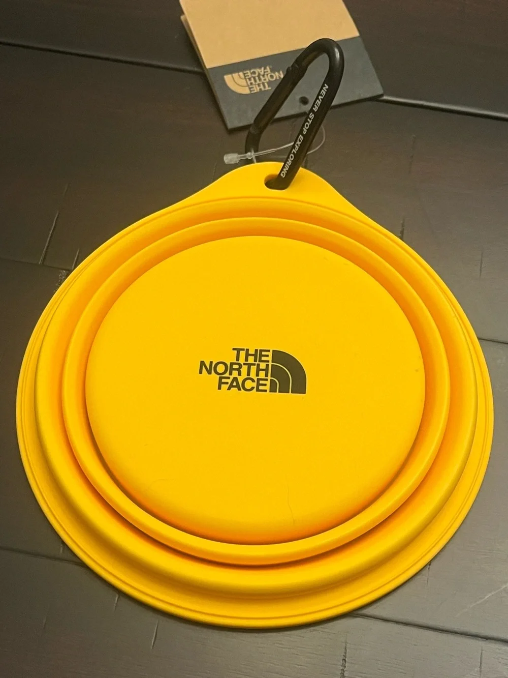 The North Face Dog Pet Leash 60” + Collapsible Travel Bowl Summit Gold new